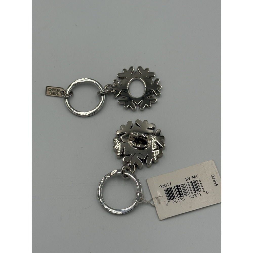 Coach Snowflake Crystal Detachable Keychain Charm Silver Holiday 93017 NWT - Picture 5 of 13